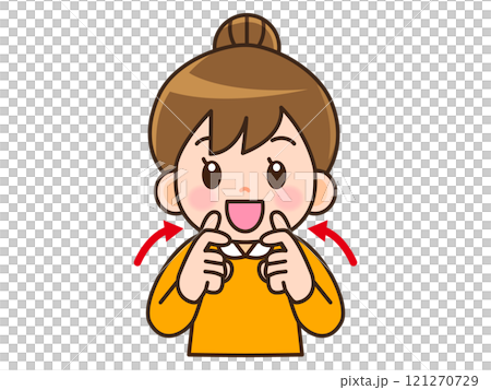 手話を使って挨拶する女性のイラスト素材2 121270729