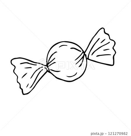 Vector hand drawn doodle sketch outline candy Vector hand drawn doodle sketch outline candy 121270982