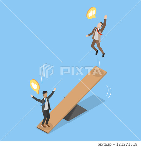 3D Isometric Flat Vector Illustration of Mentoring, Career Boost 3D Isometric Flat Vector Illustration of Mentoring, Career Boost 121271319