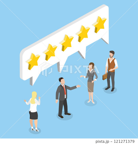 3D Isometric Flat Vector Illustration of Client Feedback, Customer Satisfaction And Loyalty 121271379