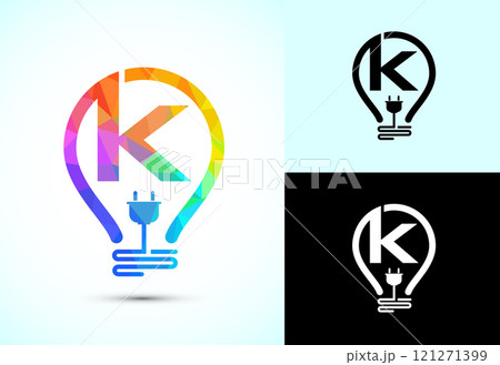 Initial alphabet with an electric bulb and...のイラスト素材 [121271399] - PIXTA