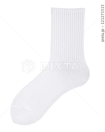 White long sock is isolated on a white background. Without labels. 121271515