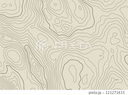 Topographic map background with altitude lines. Abstract terrain topography with elevation levels of the relief 121271615
