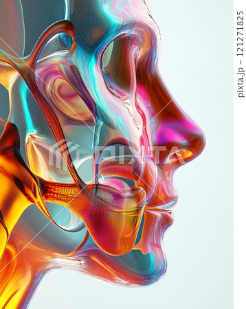 3D rendering of the human nose, showing internal structures and passages in a clear, colorful style.Close up of a persons face 3D rendering of the human nose, showing internal structures and passages in a clear, colorful style.Close up of a persons face 121271825