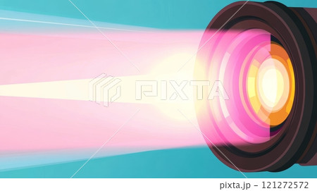Abstract Lens Projection with Vibrant Pink and Blue Light Effect Aai generative 121272572