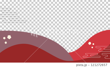 お正月カラーの梅付き幾何学枠 お正月カラーの梅付き幾何学枠 121272657