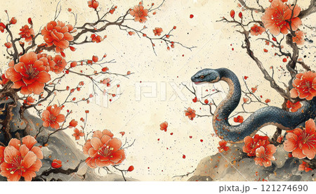 Snake, chinese New Year, oriental, AI generative 121274690