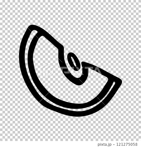 Apple slice doodle icon or logo, hand drawn with thin line Apple slice doodle icon or logo, hand drawn with thin line 121275058
