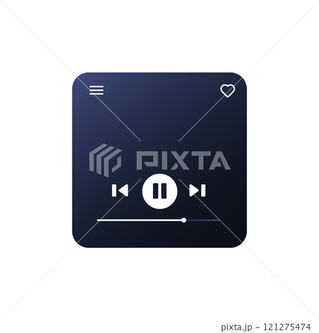 Colorful audio player with modern controls for...のイラスト素材 [121275474 ...