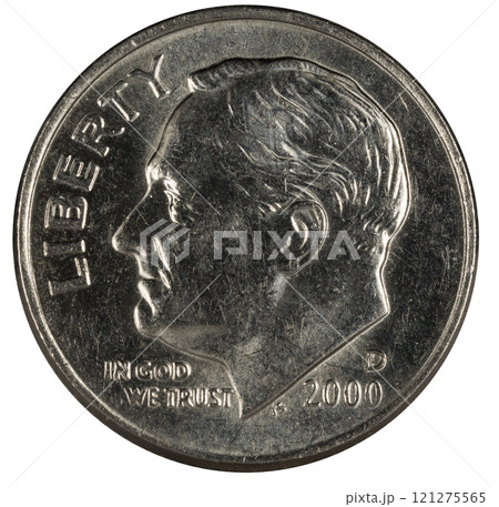 nickel dime USA, isolated 121275565