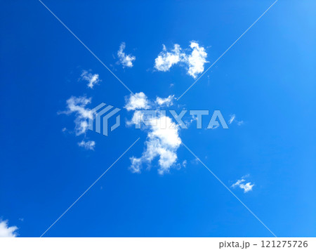 Clear Blue Sky With Fluffy White Clouds During a Sunny Day Clear Blue Sky With Fluffy White Clouds During a Sunny Day 121275726