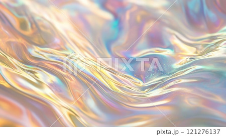 Holographic Fluid Paint Texture Background 121276137