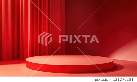 Saturated Red abstract 3D interior Saturated Red abstract 3D interior 121276181