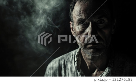 Man Portrait on Dark Background 121276185
