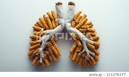 Human Lungs Made from Cigarette Filters  121276377