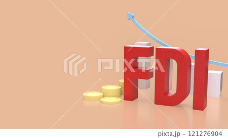 The FDI text and coins for Business concept 3d rendering. The FDI text and coins for Business concept 3d rendering. 121276904