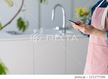 スマホを持つ主婦 スマホを持つ主婦 121277390