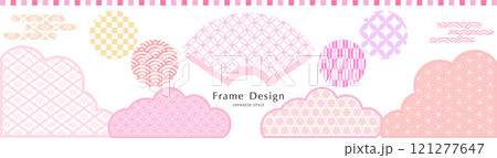 和柄パターンセット 日本の春の風景 和風ベクター素材 和柄パターンセット 日本の春の風景 和風ベクター素材 121277647