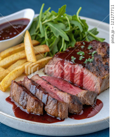 ミディアムレアのピッカーニャステーキ ミディアムレアのピッカーニャステーキ 121277711