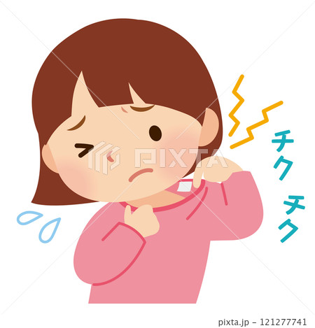 触覚過敏 感覚過敏 衣類のタグが気になる女の子 触覚過敏 感覚過敏 衣類のタグが気になる女の子 121277741