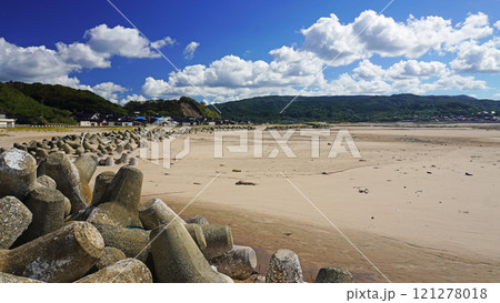 能登半島地震の被害状況(石川県輪島市鹿磯海岸付近で発生した隆起による砂浜の様子) 能登半島地震の被害状況(石川県輪島市鹿磯海岸付近で発生した隆起による砂浜の様子) 121278018