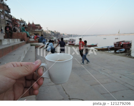 Varanasi is a city on the Ganges river in northern India that has a central place in pilgrimage, death, and mourning in the Hindu world. 121279206