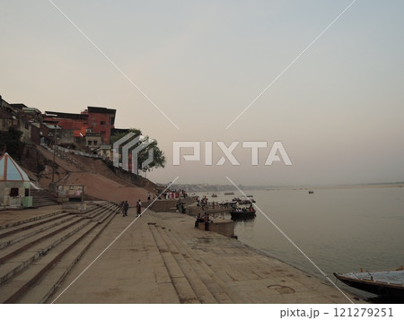Varanasi is a city on the Ganges river in northern India that has a central place in pilgrimage, death, and mourning in the Hindu world. 121279251
