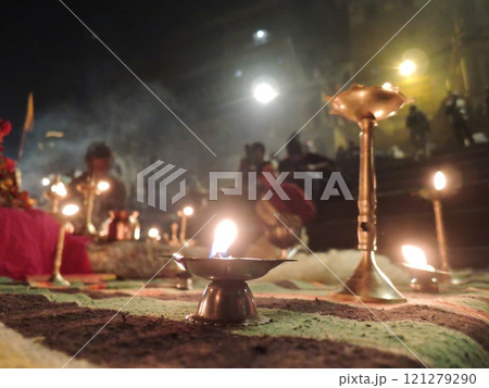 Varanasi is a city on the Ganges river in northern India that has a central place in pilgrimage, death, and mourning in the Hindu world. Varanasi is a city on the Ganges river in northern India that has a central place in pilgrimage, death, and mourning in the Hindu world. 121279290
