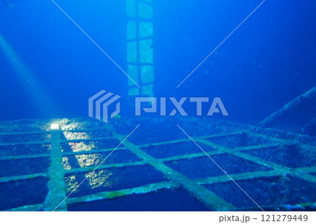 The Seatiger shipwreck when SCUBA diving off of Oahu. Wreck diving adventures with Oahu Diving, your wreck dive specialist. 121279449