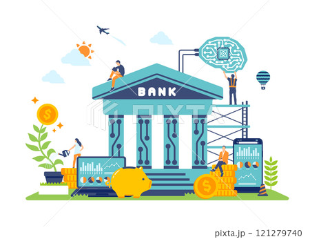 BaaS ( Banking as a Service ) ベクターイラスト 121279740