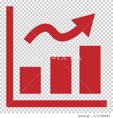 Graph icon red Graph icon red 121280043