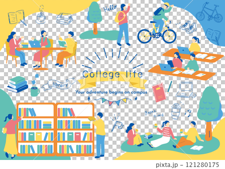 學生享受校園生活 121280175