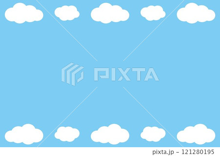 雲のシンプルなフレームイラスト 121280195