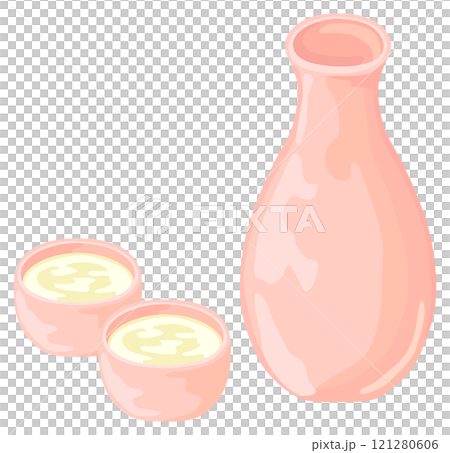 Tokkuri 和 choko 酒精向量素材 121280606