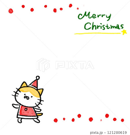 可愛いネコのクリスマステンプレート 121280619