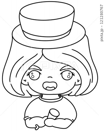 line drawing of children celebrating New Year line drawing of children celebrating New Year 121280767