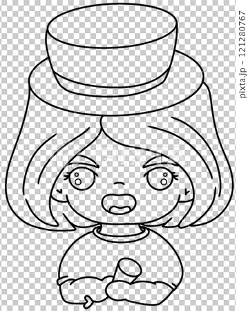 line drawing of children celebrating New Year line drawing of children celebrating New Year 121280767