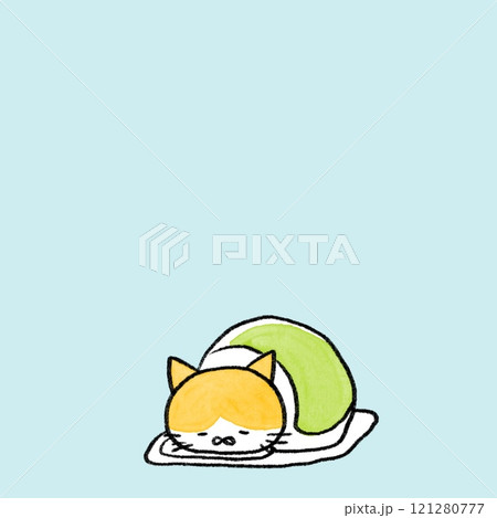 布団に包まれるねこ 121280777