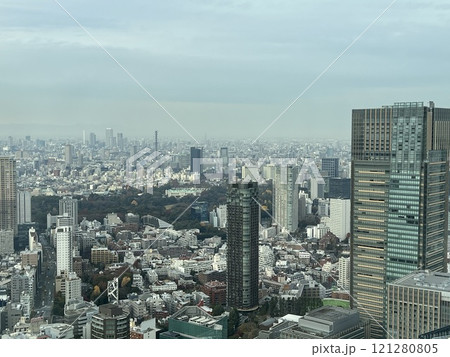 東京の高層ビルから見下ろした街の風景 121280805