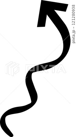 Curved black arrow pointing upwards, representing growth, success, and progress. Symbolizing achievement and positive development, conveying ambition and hope for the future Curved black arrow pointing upwards, representing growth, success, and progress. Symbolizing achievement and positive development, conveying ambition and hope for the future 121280938
