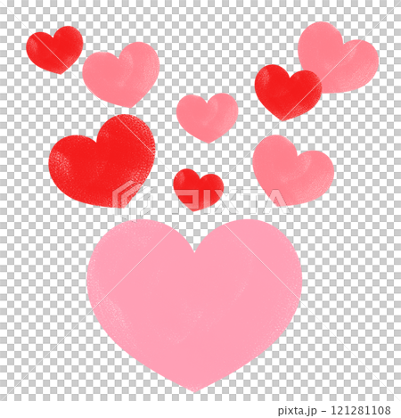 Watercolor illustration of a big heart with many smaller hearts coming out of it Watercolor illustration of a big heart with many smaller hearts coming out of it 121281108