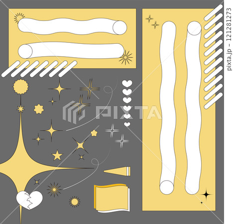 見出しや装飾のデザイン素材 121281273