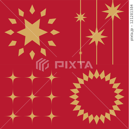 Scandinavian Festive Star Pattern Design 121281384