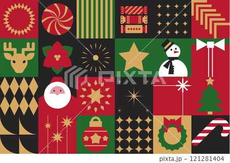 Scandinavian Festive Holiday Blocks Design 121281404
