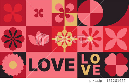 Minimal Geometric Valentine Heart Design 121281455