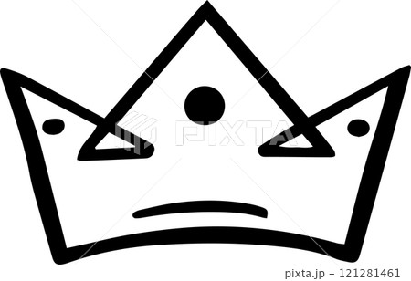 Hand drawn crown illustrating themes of royalty, leadership, authority, and power, enhancing various design projects with its minimalist and elegant aesthetic 121281461