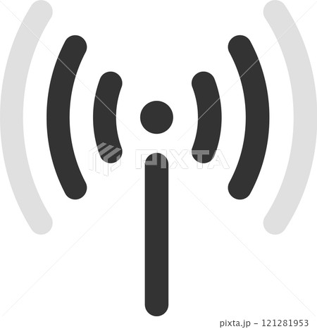 Wireless signals radiating from a communication tower, representing network connectivity and seamless data transmission within modern telecommunications and technology landscapes 121281953