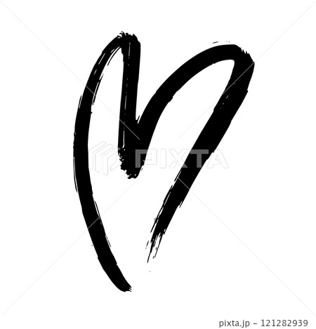 Hand Drawn Brush Heart Illustration. Hand Drawn Brush Heart Illustration. 121282939