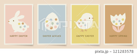 イースター用グリーティングカードセット イースター用グリーティングカードセット 121283578