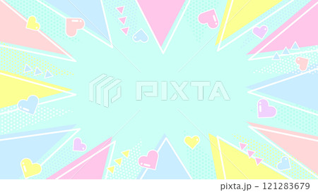 動画配信用の背景19　カラフルなかわいい集中線 121283679